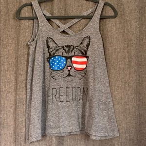 Freedom cat tank top